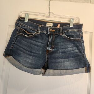 Sneak Peek Dark Blue Mid Rise Jean Shorts Size M Euc